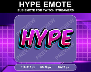 Hype Twitch Sub Emote - streamintro.com