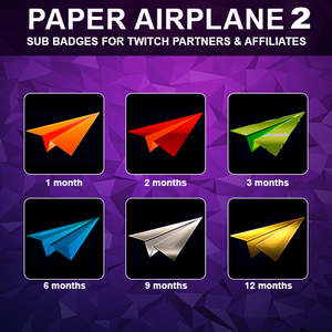 Paper Airplane Set 2 Twitch Sub Badges