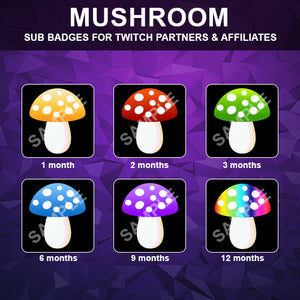 Mushroom Twitch Sub Badges