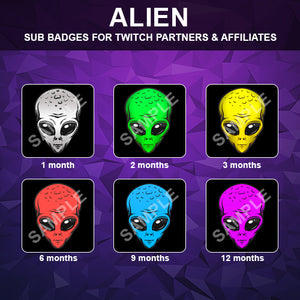 Alien Twitch Sub Badges