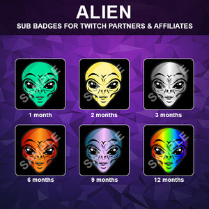 Alien Twitch Sub Badges