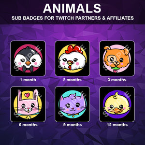 Animals Twitch Sub Badges