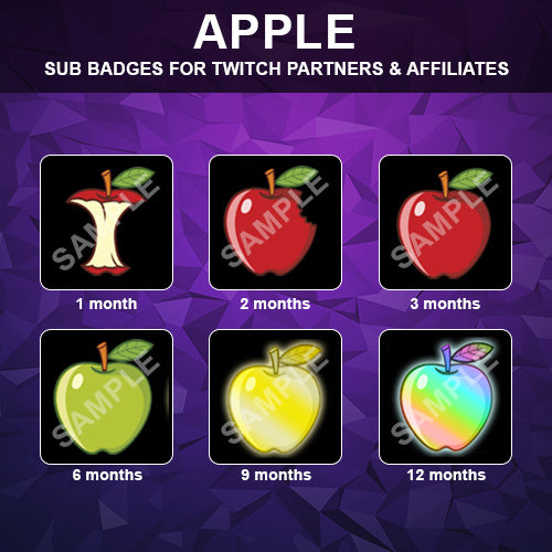Apple Twitch Sub Badges - streamintro.com