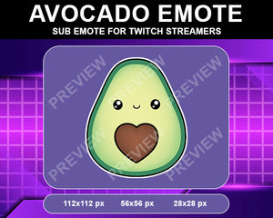 Avocado Kawaii Twitch Sub Emote - streamintro.com