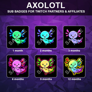 Axolotl Twitch Sub Badges