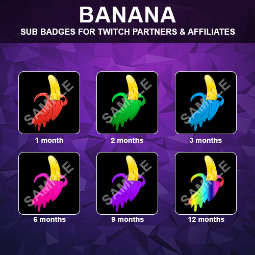 Banana Twitch Sub Badges
