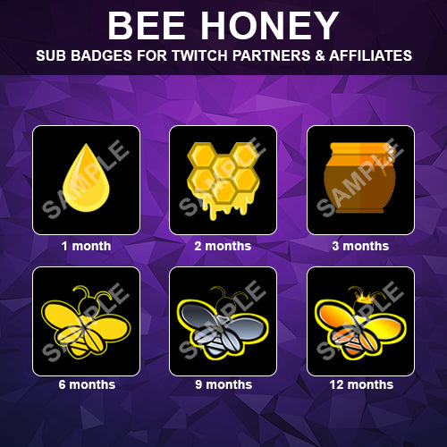 Bee Honey Twitch Sub Badges