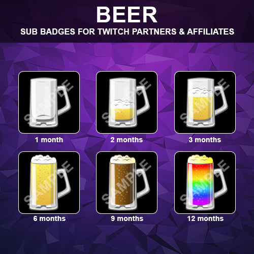 Beer Twitch Sub Badges
