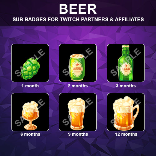 Beer Twitch Sub Badges