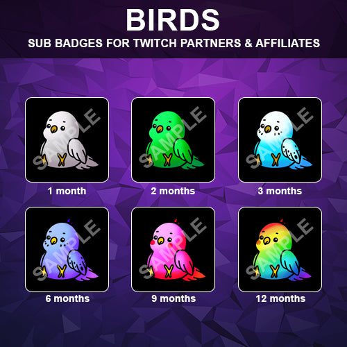 Birds Twitch Sub Badges