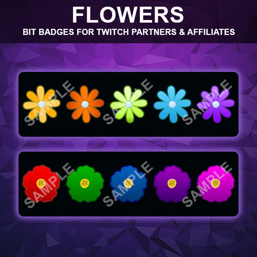 Flowers Twitch Bit Badges