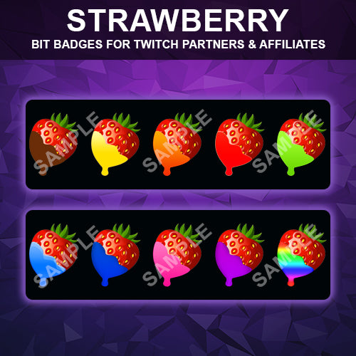 Strawberry Twitch Bit Badges