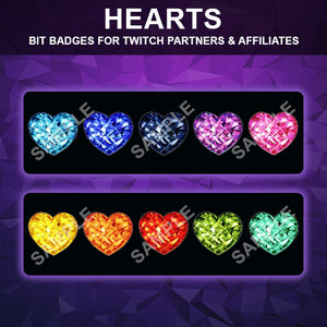 Hearts Twitch Bit Badges