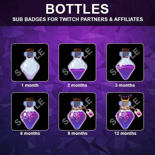 Magic Bottles Twitch Sub Badges