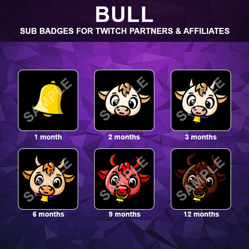 Bull Twitch Sub Badges