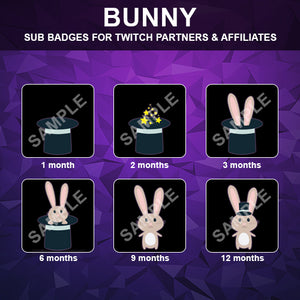 Cute Bunny Twitch Sub Badges