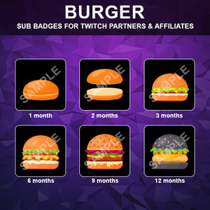 Burger Twitch Sub Badges