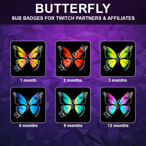 Butterfly Twitch Sub Badges