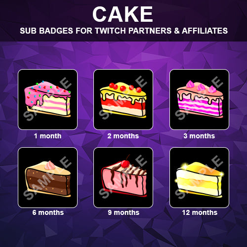 Cake Twitch Sub Badges