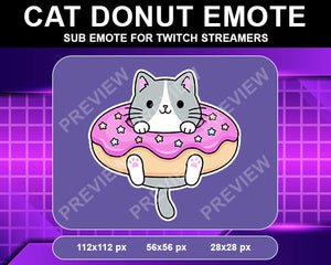 Cat Donut Twitch Sub Emote - streamintro.com