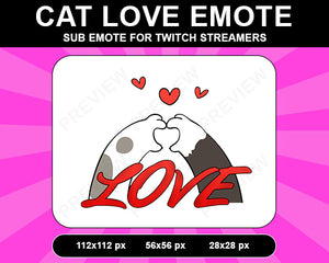 Cat Love Twitch Sub Emote - streamintro.com