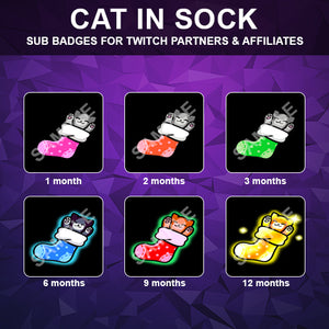 Cat In Sock Twitch Sub Badges