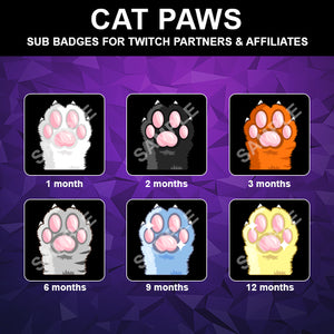 Cat Paws Twitch Sub Badges