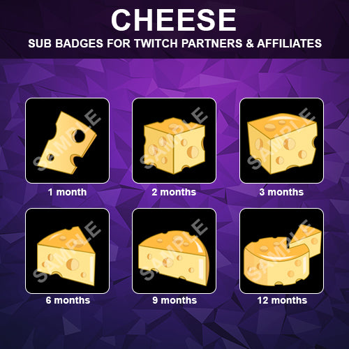 Cheese Twitch Sub Badges