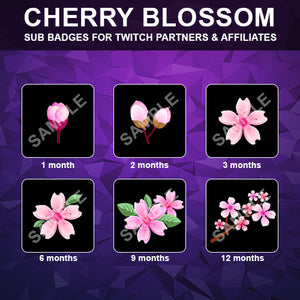 Cherry Blossom Twitch Sub Badges
