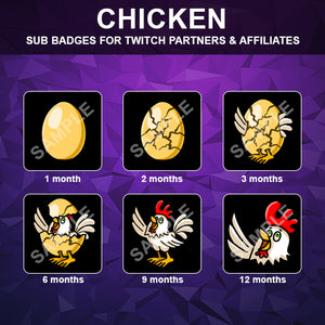 Chicken Twitch Sub Badges