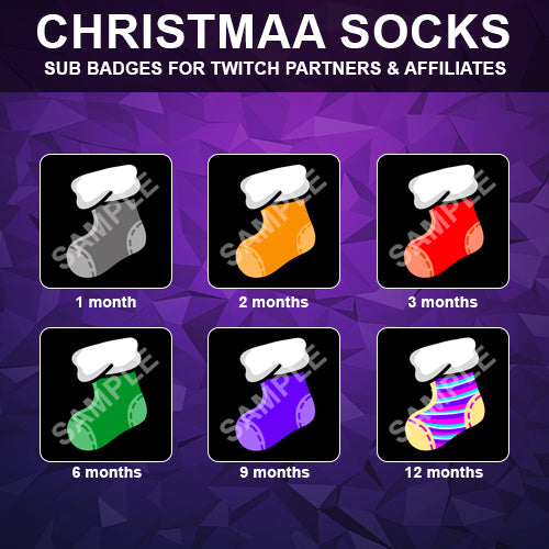 Christmas Socks Twitch Sub Badges