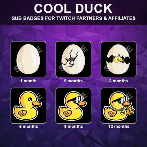 Cool Duck Twitch Sub Badges - streamintro.com