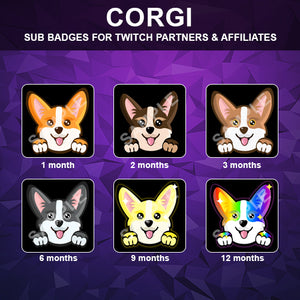 Corgi Twitch Sub Badges
