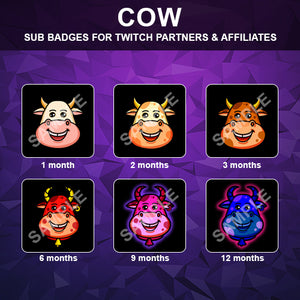 Cow Twitch Sub Badges