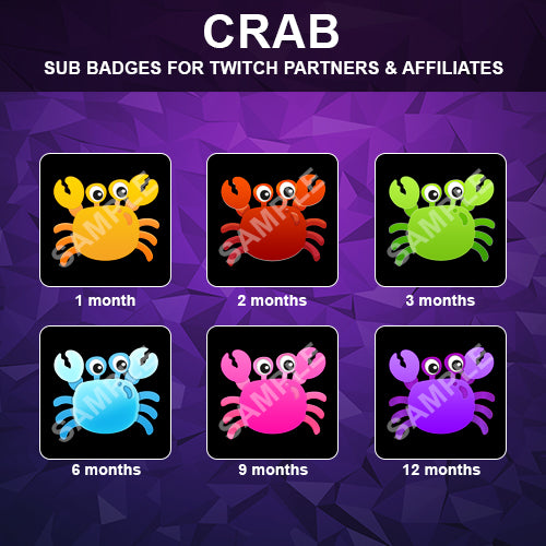 Crab Twitch Sub Badges
