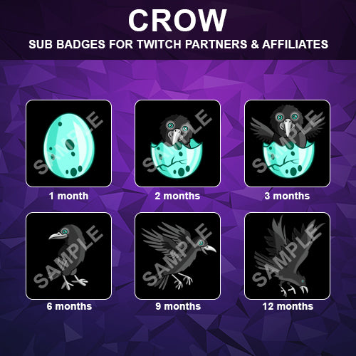 Crow Twitch Sub Badges