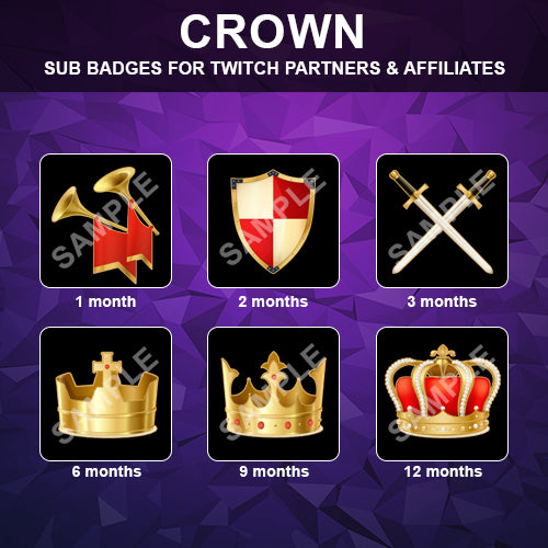 Crown Twitch Sub Badges