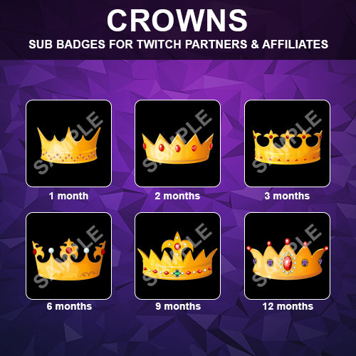 Crown Twitch Sub Badges