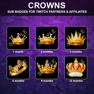 Crowns Twitch Sub Badges