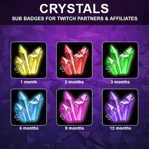 Crystals Twitch Sub Badges