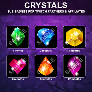 Crystals Twitch Sub Badges