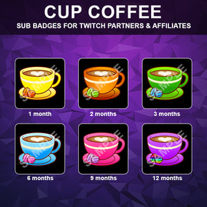 Cup Coffee Twitch Sub Badges