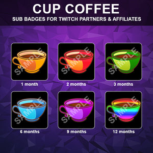 Cup Coffee Twitch Sub Badges