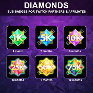 Diamonds Twitch Sub Badges