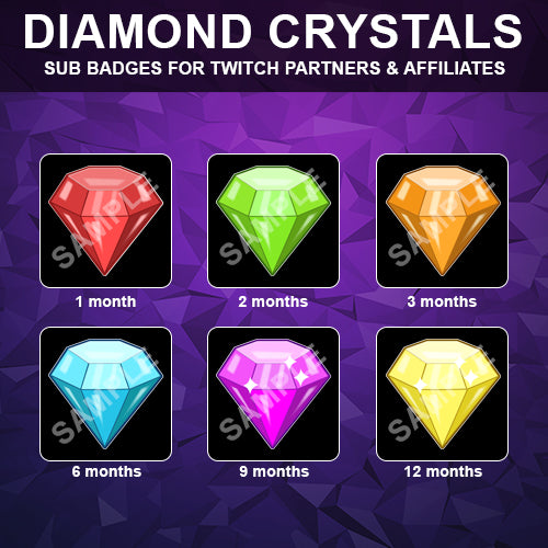 Diamond Crystals Twitch Sub Badges