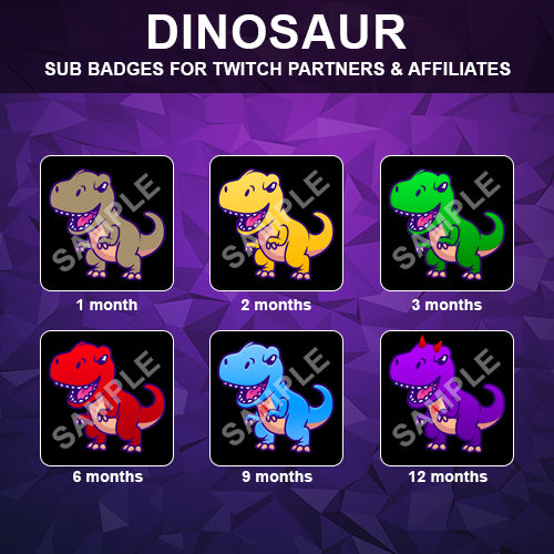 Dinosaur Twitch Sub Badges