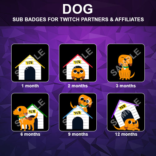 Dog Twitch Sub Badges