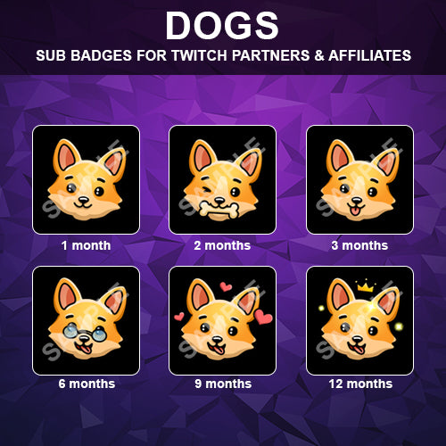 Dogs Twitch Sub Badges