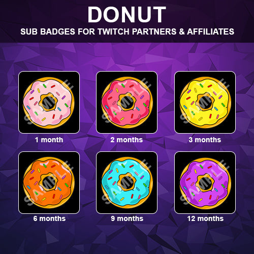 Donut Twitch Sub Badges