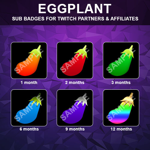 Eggplant Twitch Sub Badges